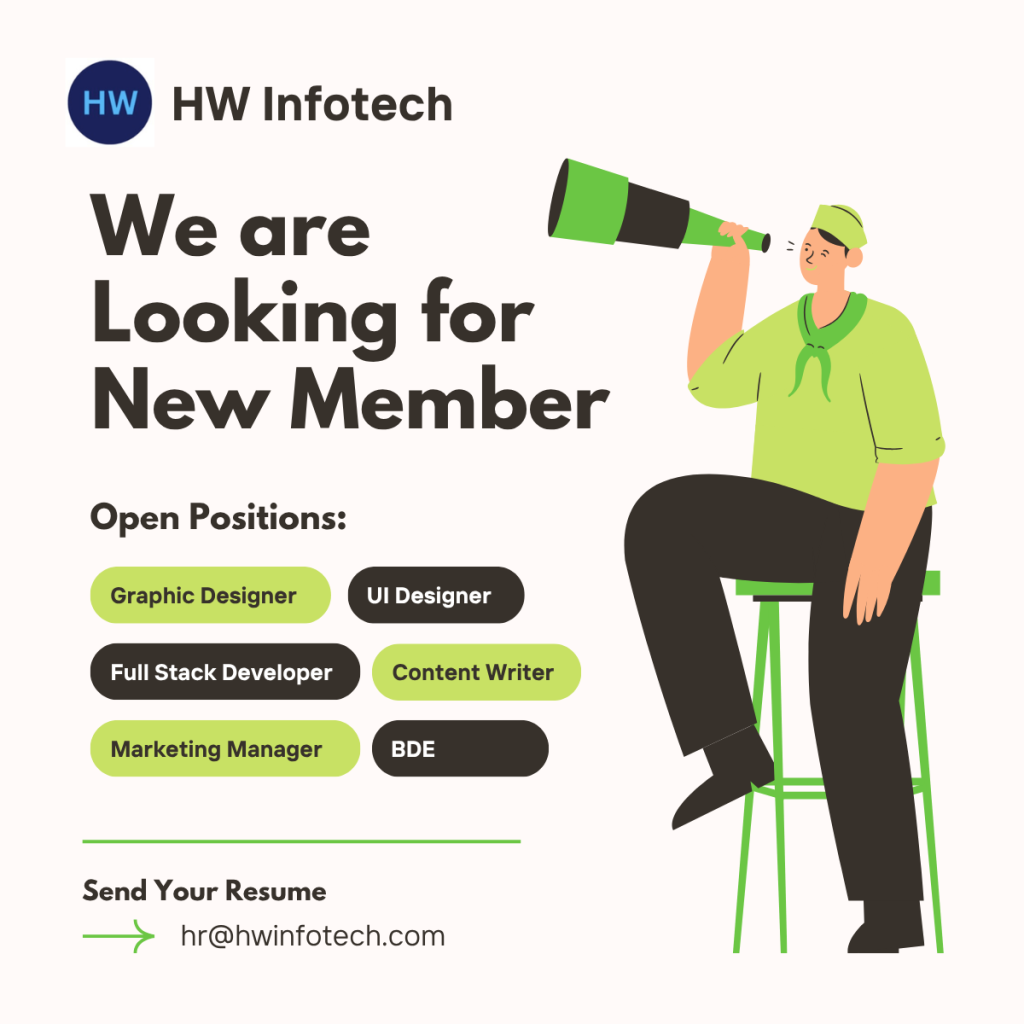 Beige and Green We Are Hiring Announcement LinkedIn Post Career Opportunities and positions at HW infotech